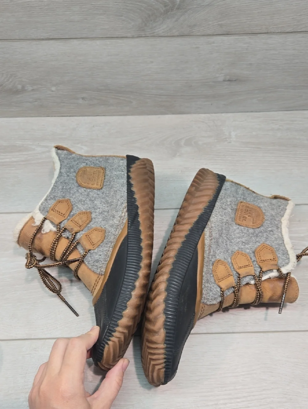 Sorel Women Out N About Winter Duck Rubber Watrrproof Leather Boots Shoes Sz 10